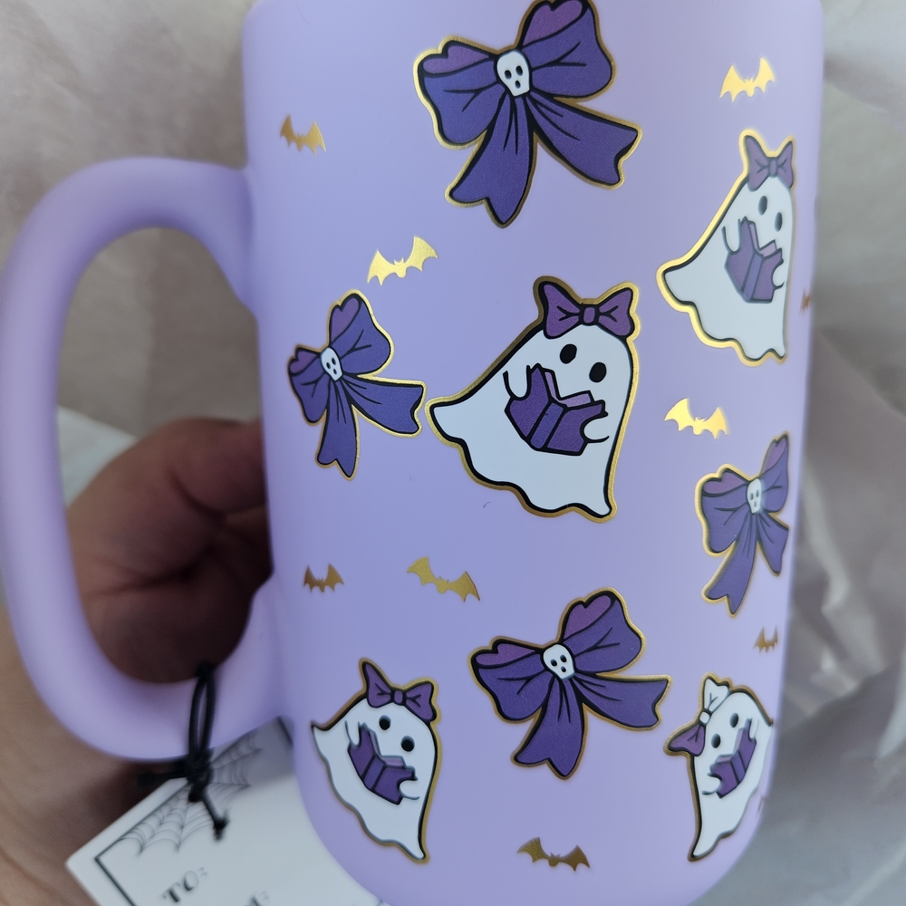 Purple Ghost and Bow Mug